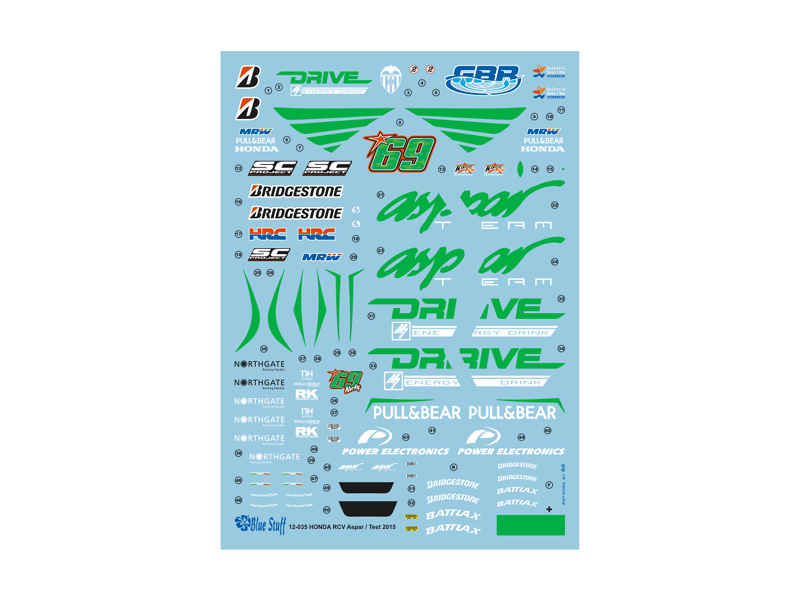 DECALS 1/12 HONDA RCV ASPAR TEST & PRACTICE 2015 - BS12-035 – Image 2