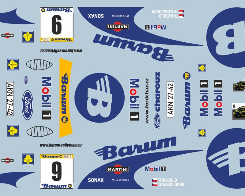 DECALS 1/43 FORD ESCORT RS COSWORTH - #9 - TRAJBOLD - RALLYE BARUM 2000 - D43454