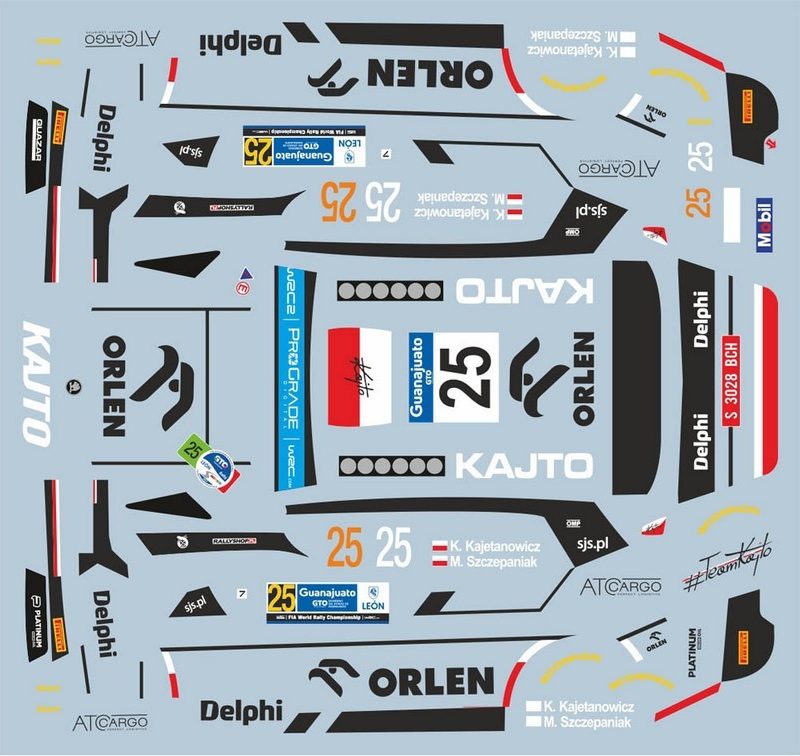 DECALS 1/43 SKODA FABIA RALLY2 EVO - #25 - KAJETANOWICZ - MEXICO RALLY 2023 - D43461
