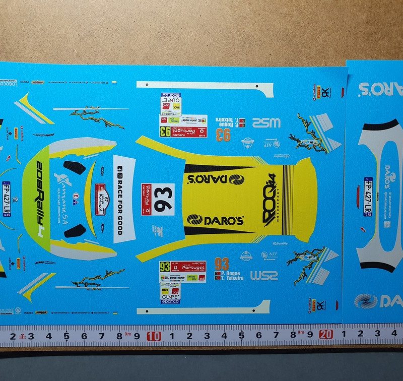 DECALS 1/24 PEUGEOT 208 RALLY 4 - #93 - ROQUE - RALLYE PORTUGAL 2022 - VV24112