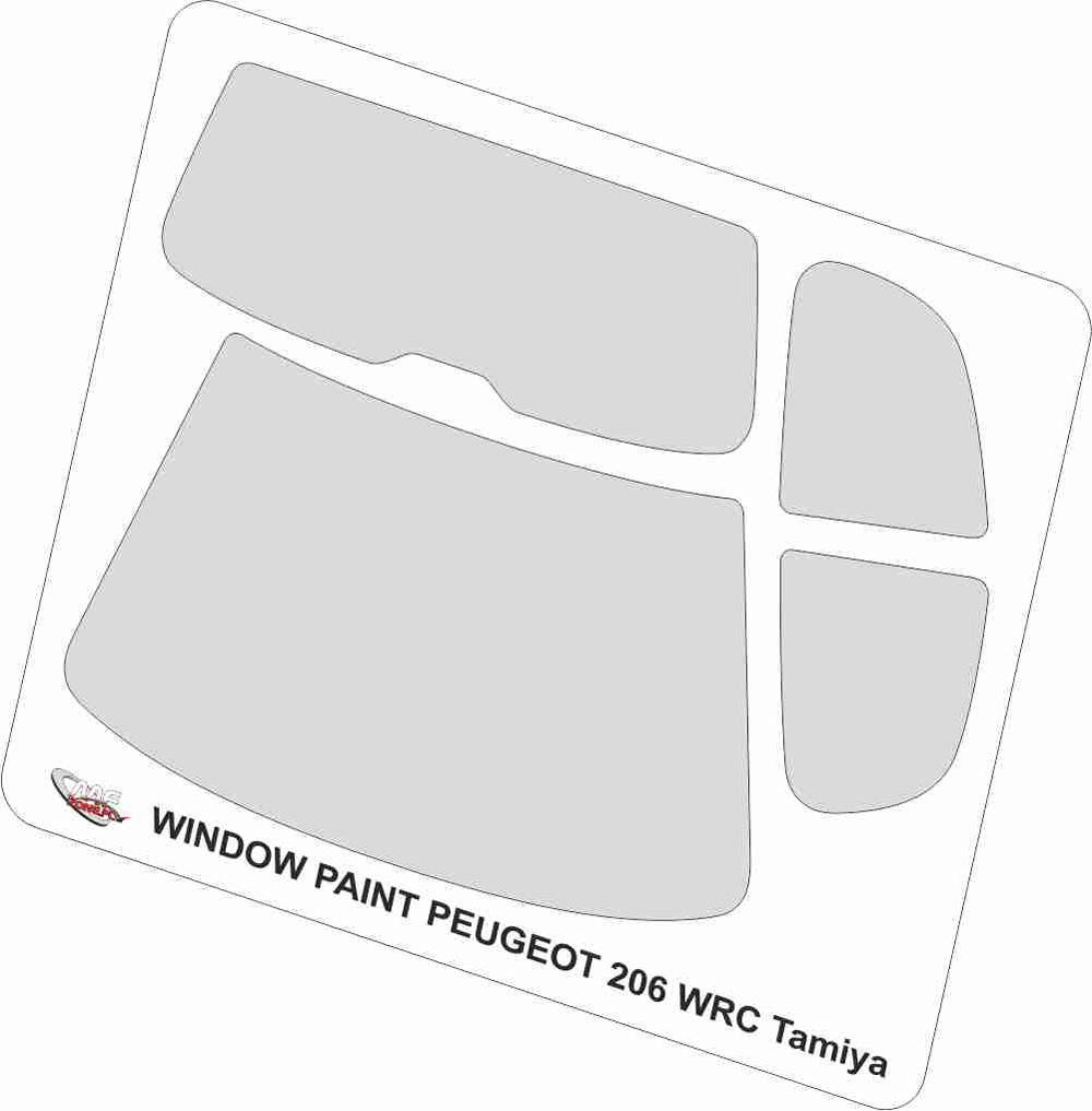 POCHOIR 1/24 MASQUAGE PEINTURE VITRES PEUGEOT 206 WRC - SZ05 – Image 2