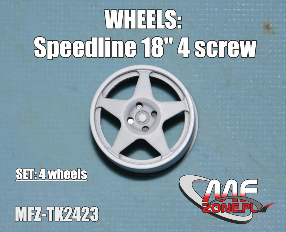 PIECES RESINE JANTES 1/24 SPEEDLINE WHEELS 5 RAYONS / 4 ECROUS 18" - TK2423