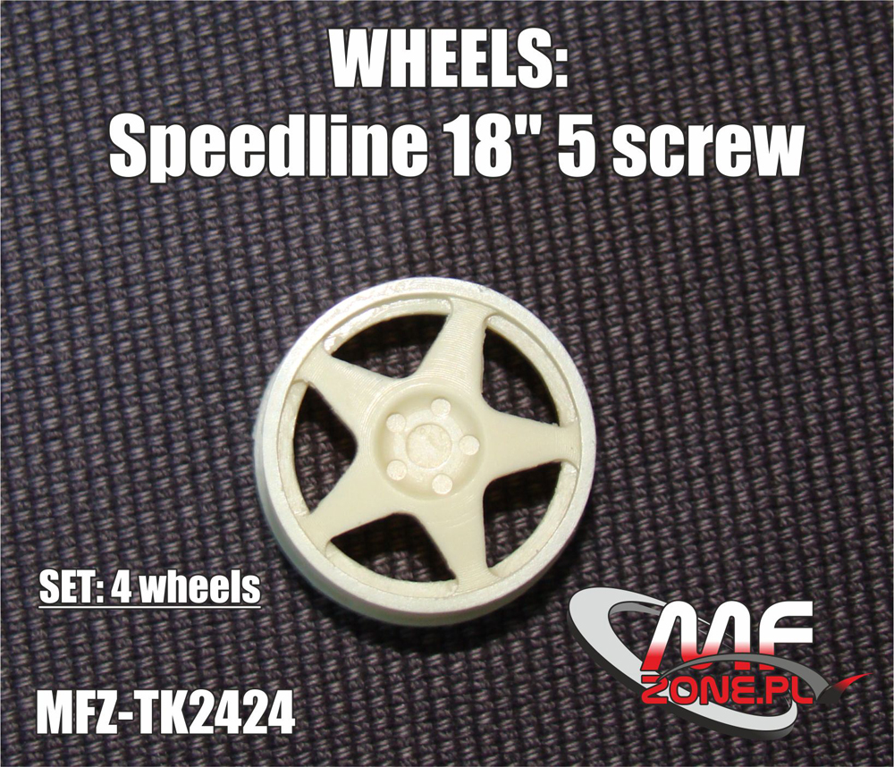 PIECES RESINE JANTES 1/24 SPEEDLINE WHEELS 5 RAYONS / 5 ECROUS 18" - TK2424