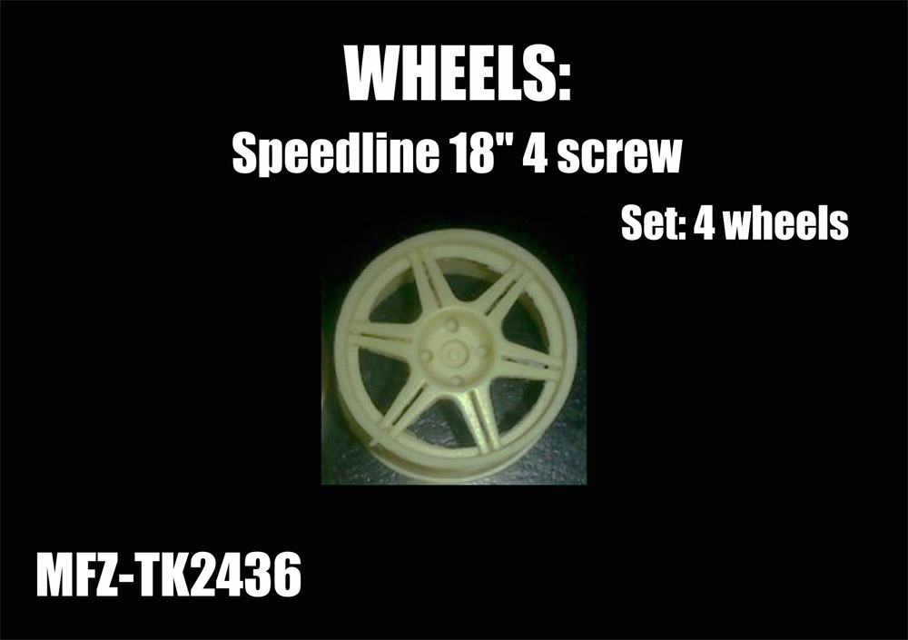 PIECES RESINE JANTES 1/24 SPEEDLINE WHEELS 6 RAYONS / 4 ECROUS 18" - TK2436