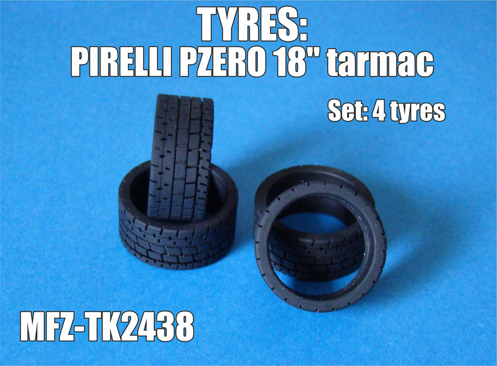PNEUS 1/24 CAOUTCHOUC PIRELLI  PZERO ASPHALTE 18" - TK2438