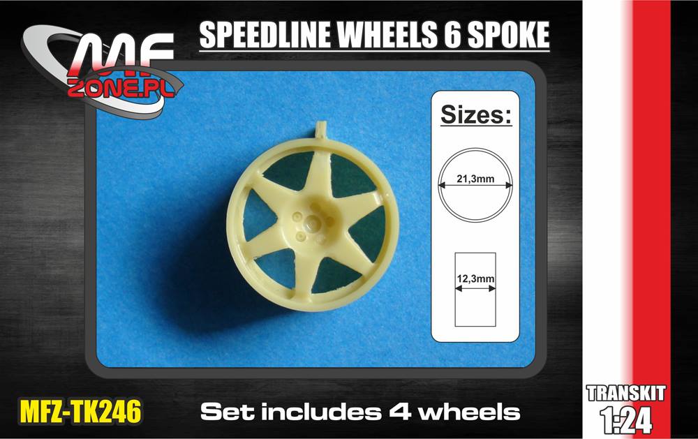 PIECES RESINE JANTES 1/24 SPEEDLINE WHEELS 6 RAYONS / 5 ECROUS 18" - TK246