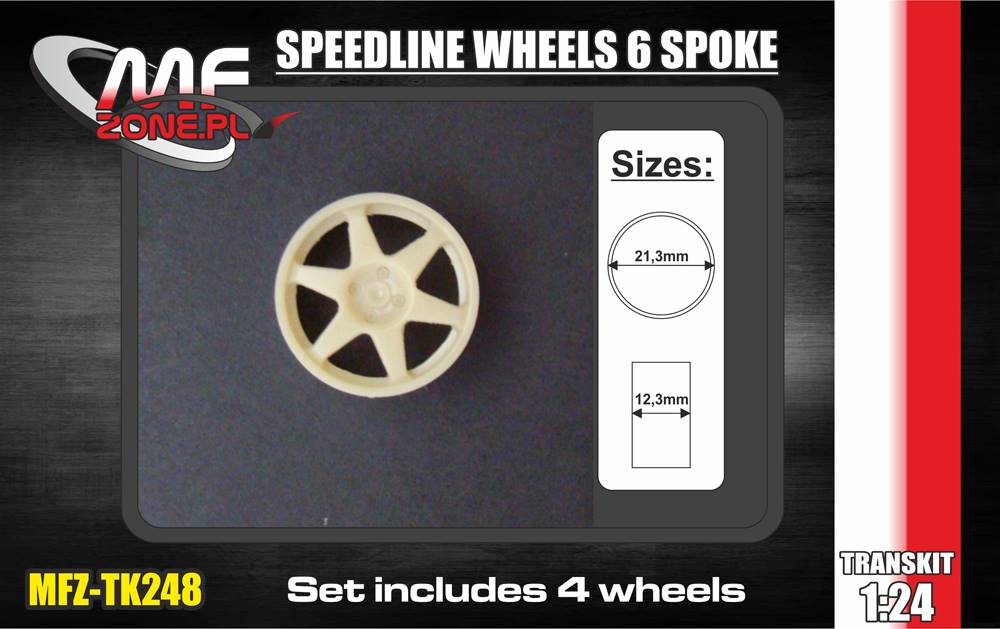 PIECES RESINE JANTES 1/24 SPEEDLINE WHEELS 6 RAYONS / 4 ECROUS 18" - TK248