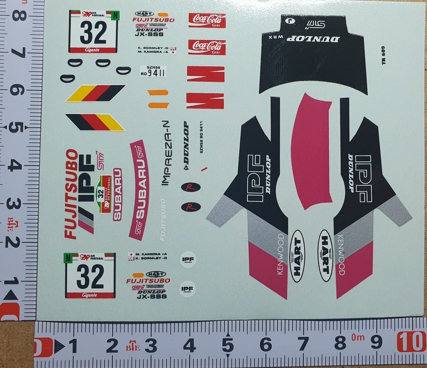DECALS 1/43 SUBARU IMPREZA WRX - #32 - KAMIOKA - RALLYE TAP PORTUGAL 1995 - DCC14367