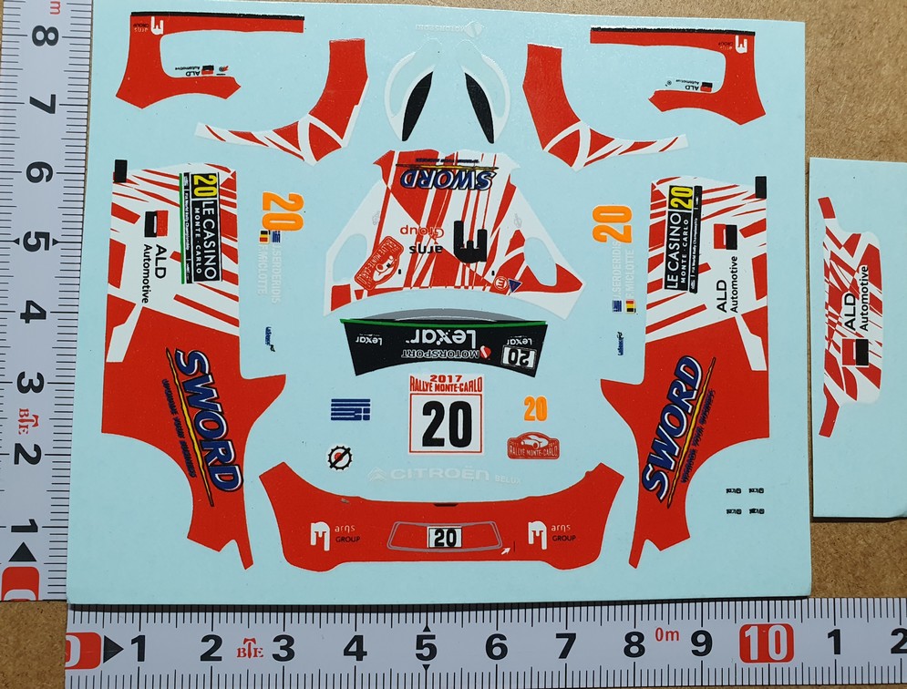 DECALS 1/43 CITROËN DS3 WRC - #20 - SERDERIDIS - MONTE CARLO 2017 - DCC14310