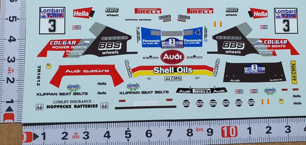 DECALS 1/43 AUDI QUATTRO A2 - #3 - MIKKOLA - RALLYE RAC LOMBARD 1984 - DCC1435