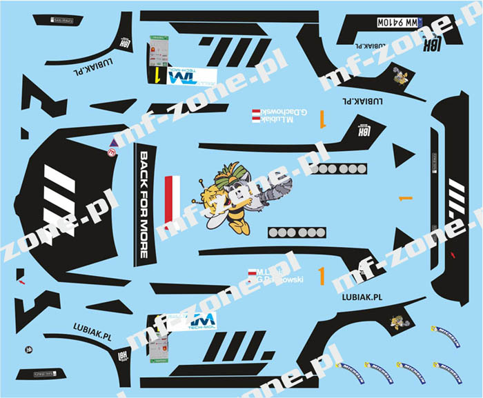 DECALS 1/43 SKODA FABIA RALLY2 EVO - #1 - LUBIAK - TECH-MOL RALLY 2023 - D43463